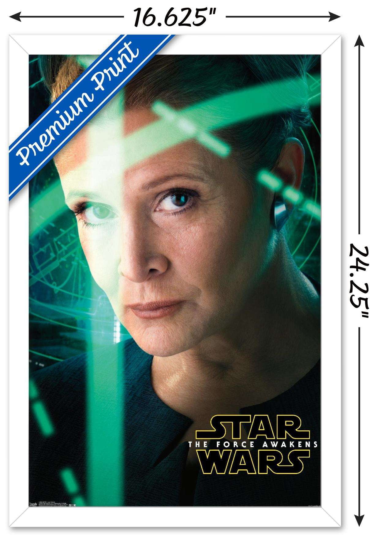 Star Wars: The Force Awakens - Leia Portrait Wall Poster, 14.725" x 22.375", Framed