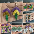 thumbnail image 2 of Mightlink 1 Pair Women Hook Earrings Mardi Gras Carnival Alpaca Champagne Bottle Acrylic Earrings Party Accessories, 2 of 7