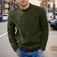 thumbnail image 2 of Dpytoraw Men Solid Color Knitted Flower Round Neck Sweater Casual Loose Comfortable Business Trend Top, 2 of 5