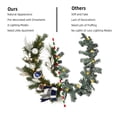 thumbnail image 5 of Christmas Garland with Lights, Artificial Christmas Garland with Pine Cones Poinsettia,Cordless Xmas Garland for Fireplace Mantle Stairecase Indoor Outdoor Holiday Home Decorations,6FT,Blue Silver, 5 of 7