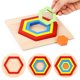 thumbnail image 3 of Gwong Juguete Color de arco iris de madera Geometría Jigsaw Puzzle Tablero Forma Cognición Educación Juguete Gwong 30003448, 3 of 7