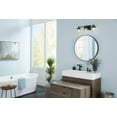 thumbnail image 2 of Hinton Collection Three-Light Matte Black Clear Seeded Glass Farmhouse Bath Vanity Light, 2 of 6