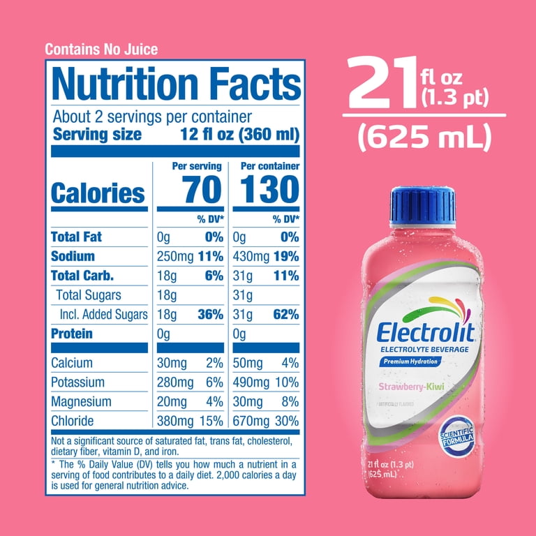 Electrolit Strawberry Kiwi Electrolyte Beverage, 21 fl oz, 3 Pack photo 5