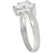 Sterling Silver Heart-Shaped Cubic Zirconia Ring