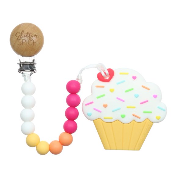Glitter & Spice Anneau de Dentition en Silicone - Cupcake Limonade Framboise