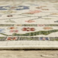 thumbnail image 3 of 3' X 5' Ivory Green Blues Pink Yellow Rust Brown Tan And Grey Oriental Power Loom Stain Resistant Area Rug With Fringe, 3 of 10
