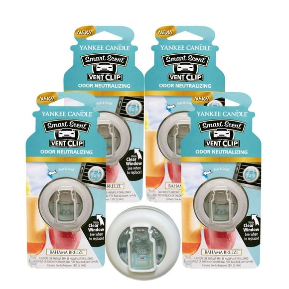 Juego de 4 clips aromatizadores para ventilación Bahama Breeze de Yankee Candle