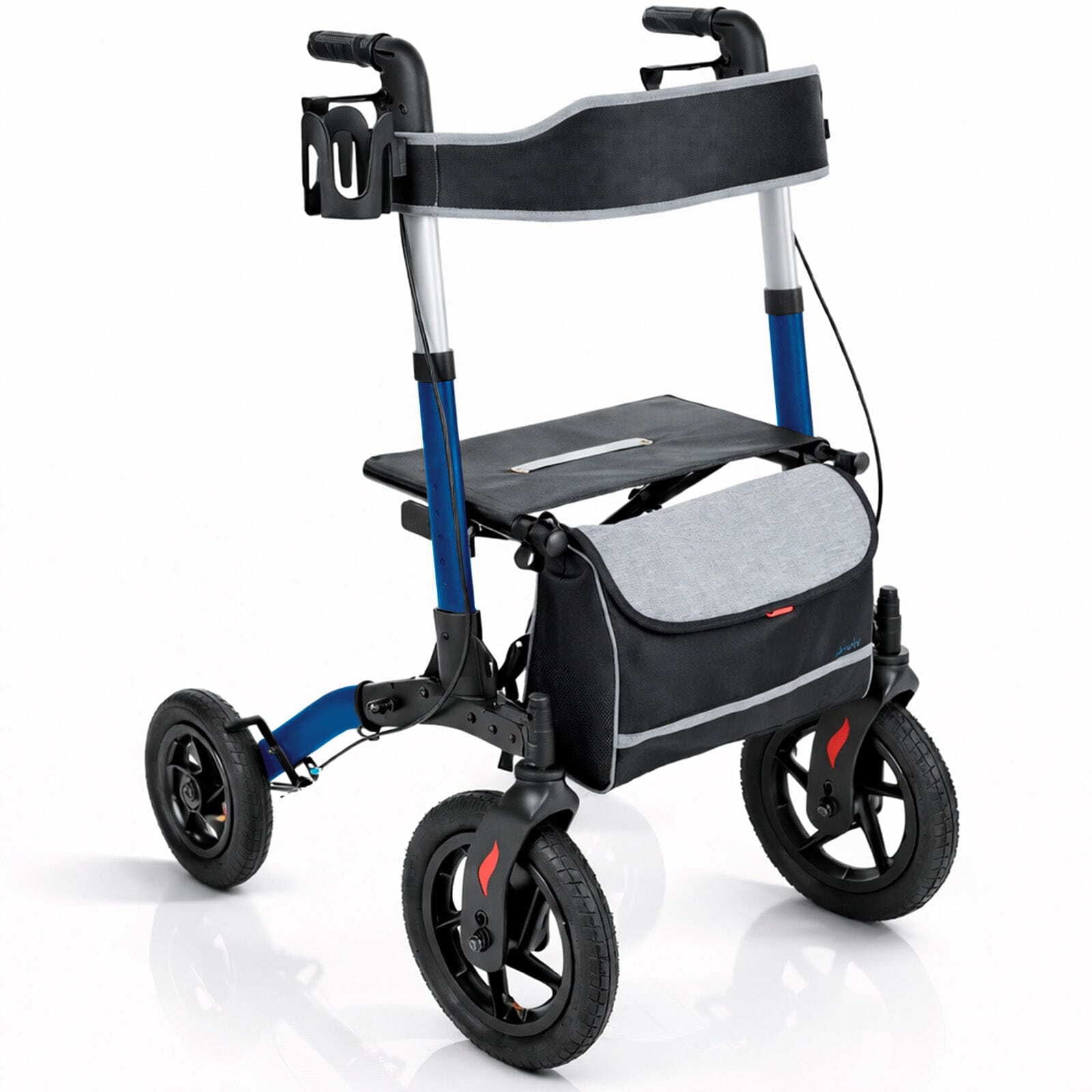 Vive Sunstride - All-Terrain Rollator Walker with Seat, Foldable, Lightweight, Adjustable, Portable Mobility Aid for Seniors & Adults