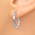 thumbnail image 3 of 14K White Gold Earring Hoop Women'S 16 mm 3 3Mm Twisted Earrings, 3 of 4