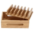 thumbnail image 2 of Base de madera de bambú para teléfono móvil, portátil, tableta, ordenador, organizador, caja de almacenamiento para el hogar y la oficina., 2 of 14