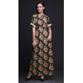 thumbnail image 2 of Bimba Robe Maxi à Taille Smockée Imprimée en Rayonne Feuilles & Floral avec Fente Latérale pour Femme - Très Petit, 2 of 6