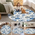 thumbnail image 6 of Round Area Rug 5ft,Vintage Tropical Blue Sea Fish Coral Washable Carpet Non-Slip Runner Accent Rugs Indoor Floor Mat for Bedroom Living Room Decor,Watercolor Ocean Marine Life, 6 of 9