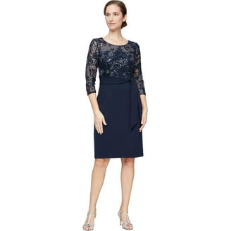 sachin and babi light blue dress Alex Evenings Womens Long Lace Top Empire Waist Dress