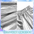 thumbnail image 5 of Baisdan Metallic Mini Skirt Shiny Pleated Skirts Rave Outfit Costume for Women, Silver, M, 5 of 8