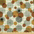 thumbnail image 2 of Ambesonne Geometric Fabric by the Yard, Retro Rounds Circles Art, 3 Yards, Amber Cinnamon Beige, 2 of 5