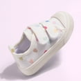 thumbnail image 3 of LYHaoo Girls Sneakers For Toddlers Lightweight Soft Sole Canvas Shoes With Double Hook Loop Closure Comfortable Casual Walking Shoes For Baby Girls 1 4.5 Years Sizes 8.5 White(Little Kid), 3 of 5