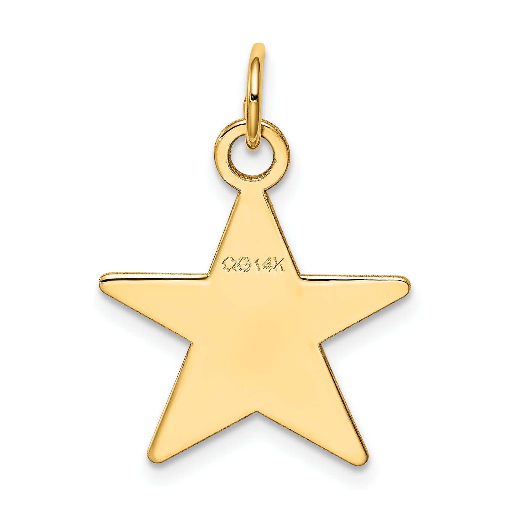 TGDJ 14k Yellow Gold Star Charm Pendant
