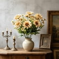 thumbnail image 1 of MTBLYS Ramo artificial de girasoles y crisantemos|arreglo floral de seda sintética para decoración del hogar|interior|exterior|patio|porche|jardín|centro de mesa|40 cm de altura|tallo de plástico, 1 of 6