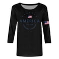 thumbnail image 4 of Conairie 4th of July Tops Womens Short Sleeve Crew Neck Patriotic T Shirts American Flag Print Loose Blouses Pullover Outfits Black L, 4 of 4