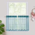 thumbnail image 2 of 2 Pcs Sheer Tier Curtains Linen Textured Semi Sheer Drapes Kitchen Café Rod Pocket Voile Curtain, 2 of 7
