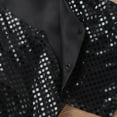 thumbnail image 5 of Rswnyirn Kids Boy Girl Glittery Sequined Vest Jazz Hip-hop Dance Waistcoat Jacket Costume Black 13-14, 5 of 7