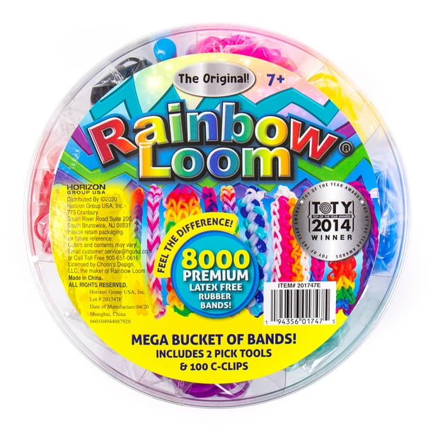 Rainbow Loom Mega Tub Includes 8 000 Premium Latex Free Rubberbands Walmart Com