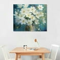thumbnail image 2 of COMIO  White Flowers Botanical Canvas Wall Art Teal Green Plants Painting Bloosom Florals Picture Abstract Artwork Framed for Bathroom Bedroom Living Room Kitchen Office Home Decor, 2 of 4