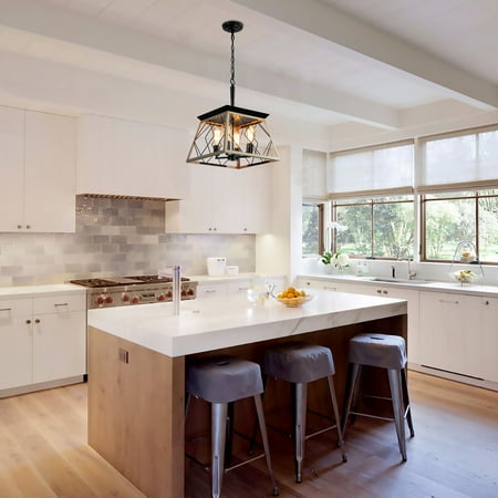 

LivEditor Farmhouse Style Chandeliers With 4 Bulbs Oak