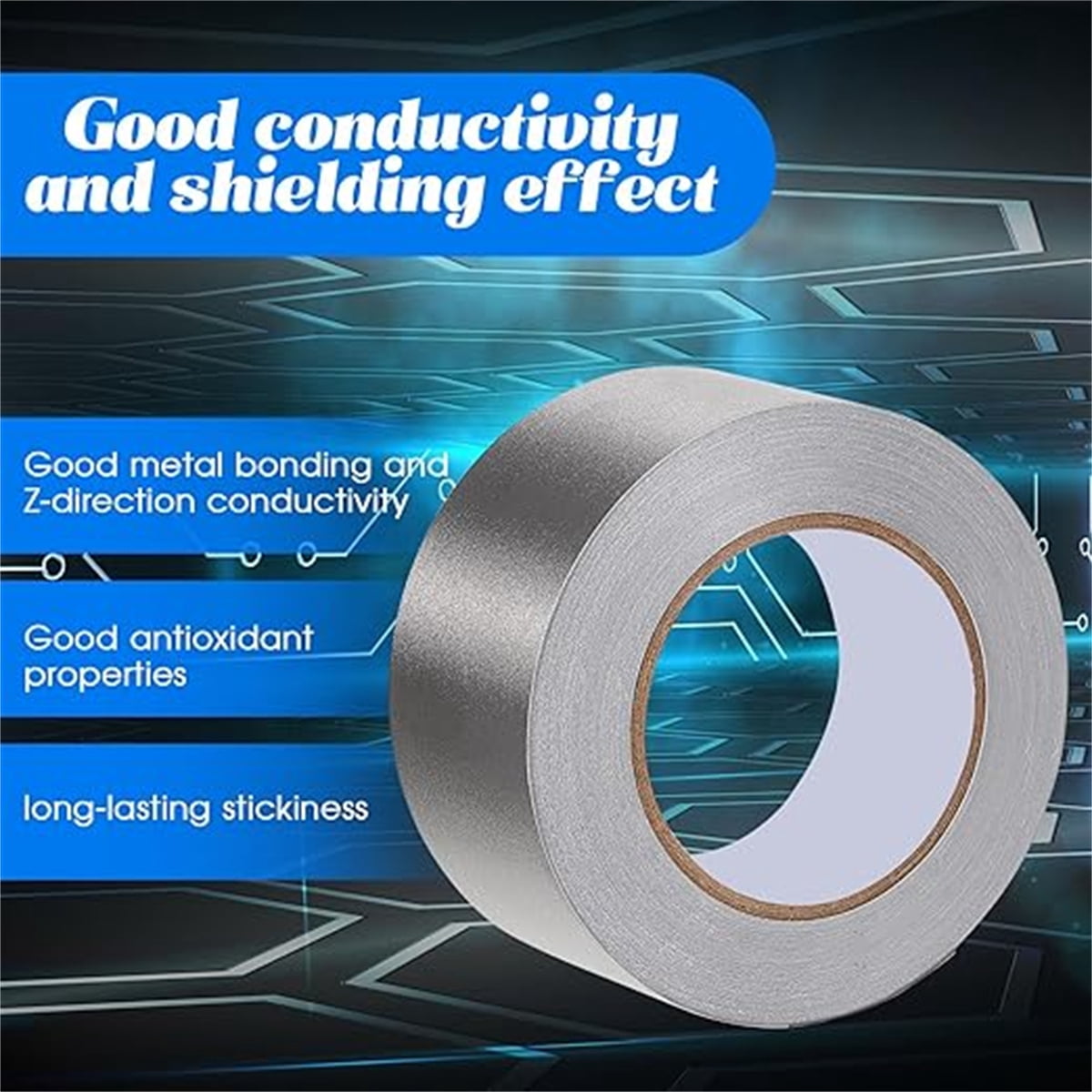 1 Roll Electromagnetic Shielding Tape,Conductive Adhesive Tape,Single-Sided Conductive Tape,Cable Interference Blocking Tape,Conductive Tape for Grounding,EMI Shielding (Gray)