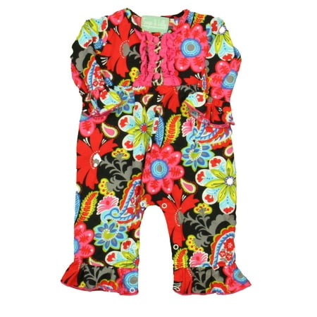 

Pre-owned Sage & Lilly Girls Black | Pink | Red Floral Long Sleeve Outfit size: 6 Months