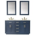 thumbnail image 2 of Ivy 60" Marble Countertop Double Vanity w/Mirror Royal Blue, 2 of 9