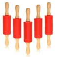 thumbnail image 6 of WHAMVOX Baking Rolling Pin Red Wood 5Pcs 8.9x1.6in, 6 of 8