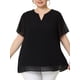 thumbnail image 1 of Blude talgrande pamujer Puntos suizos Cuello redondo Blusas lindas básicas Negro 4XL, 1 of 6