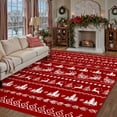 thumbnail image 2 of WIPONKEN Bohemian 5x7 Christmas Rug，Soft Indoor Floor Carpet, Non-Slip Modern Holiday Decor for Living Room Bedroom,Red Festive Accent, 2 of 7