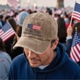 thumbnail image 2 of GrmtClth Usa 250th Anniversary Hats 2026 Celebrations 1776 Print Baseball Caps Classic Distressed Washed Caps Fashion Adjustable Headwear Khaki, 2 of 6