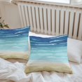 thumbnail image 6 of Summer Coastal Throw Pillow Covers 20x20 Inch Set of 2, Turquoise Ombre Beach Ocean Waves Waterproof Outdoor Pillow Covers, Decorative Cushion Pillowcases for Couch, Sofa, Bed, Garden, Patio, 6 of 9