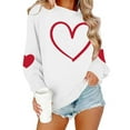 thumbnail image 4 of BEFOKA Long Sleeve Shirts For Women Valentine's Day Crewneck Sweatshirt Love Heart Printed Blouses For Women Dressy Casual Going Out Top Pullover Sweatshirt Holiday Graphic Tops & T-Shirts, 4 of 9