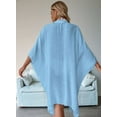 thumbnail image 2 of Gdvsclr Batwing Sleeve Beach Cover Up Button Front Bathing Suit Cover Ups Light Blue · One Size, 2 of 4