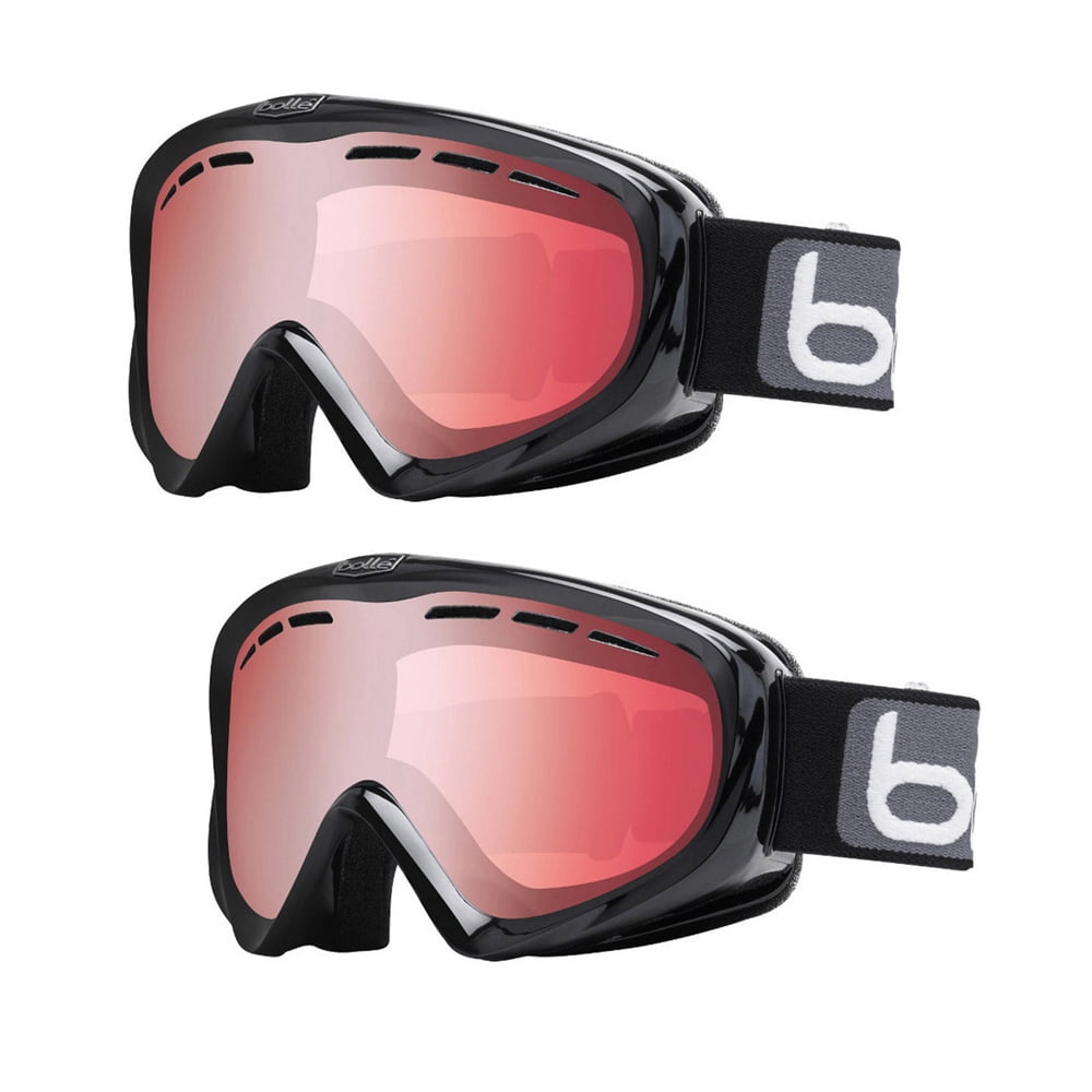 Bolle Y6 OTG Snow Ski Goggles with Black Frame and Vermilion Gun Lens (2-Pack) by Bolle
