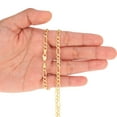 thumbnail image 5 of Nuragold 14K Real Yellow Gold Solid Figaro Link Chain Necklace 16"-30" (1.2mm-9.5mm) Italian Jewelry for Men & Women, 5 of 27