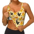 thumbnail image 3 of Picia Funny Chicken Sports Bra for Women,Padded Strappy Sports Bras Medium Support Yoga Bra with Removable Cups,Running Yoga Bra-, 3 of 9