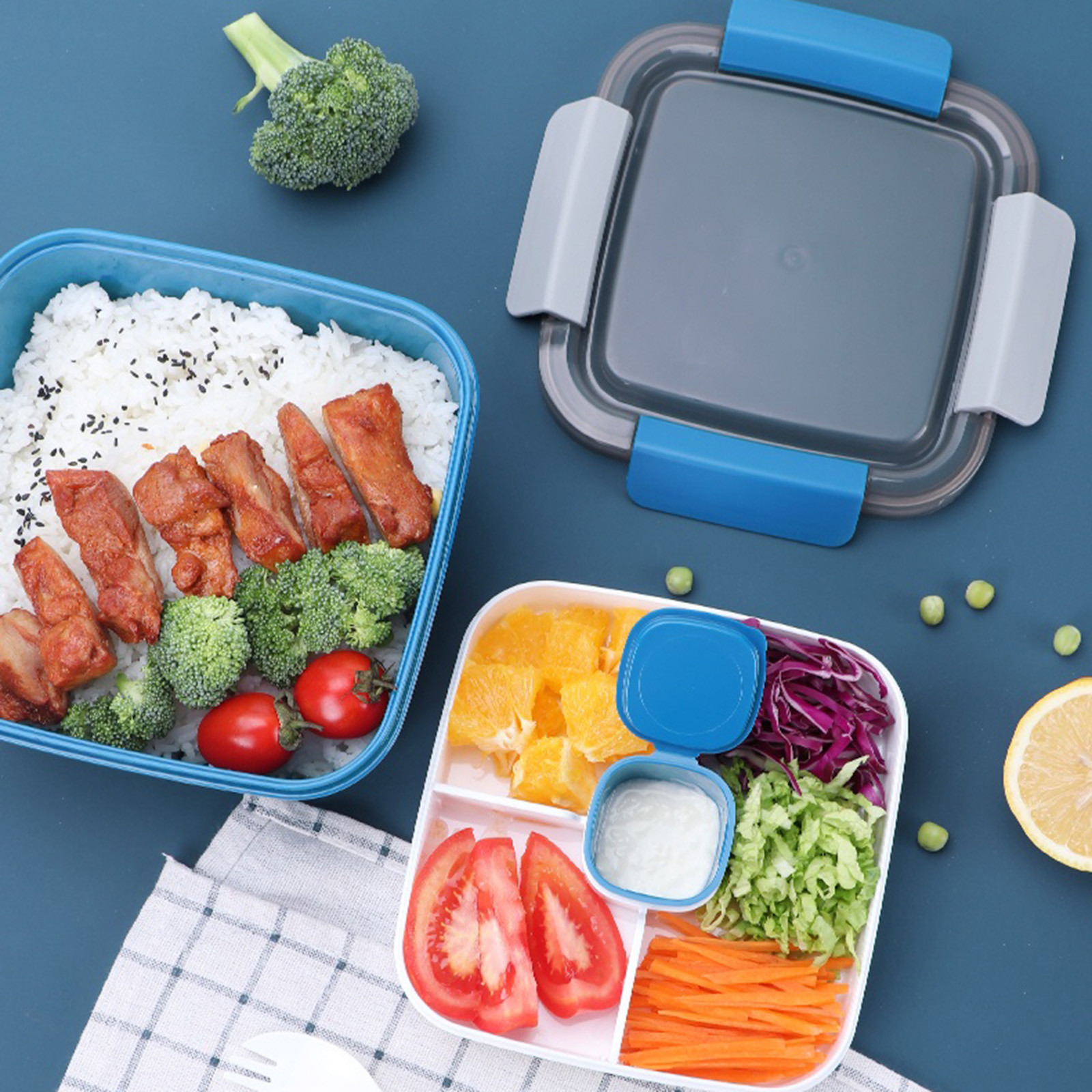 Lunch Box Leak Proof Bento Box Container With Dressing Container 3 ...