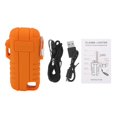 thumbnail image 1 of Encendedor recargable USB a prueba de viento de doble arco encendedor eléctrico sin llama impermeable con orificio para colgar para acampar naranja, 1 of 14