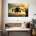 thumbnail image 3 of Elephant Stock Black Military Helicopter Wall Art - Horizontal Canvas Wall Art - Living Room Wall Decor - Transportation Canvas - Brown And Yellow Decor - 45" x 30", 3 of 8