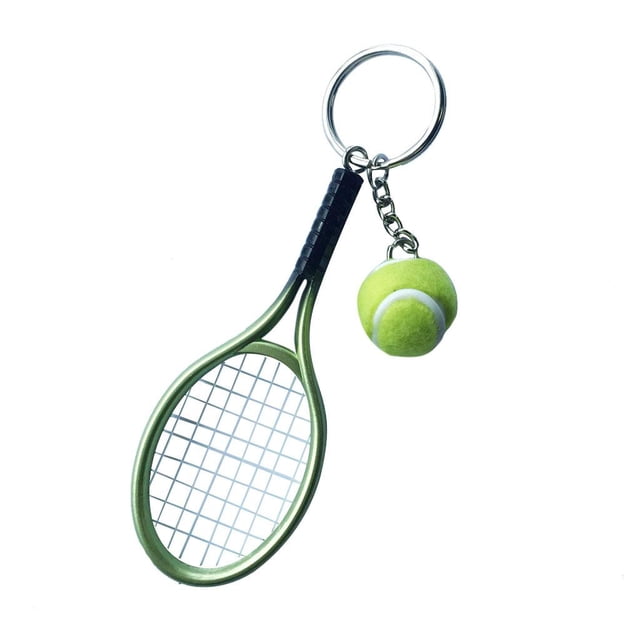 Mini llavero colgante Zulema de raqueta de tenis color verde