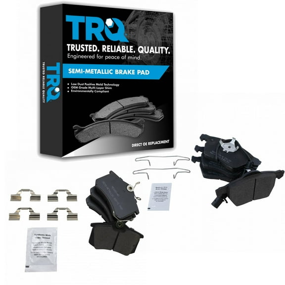 TRQ Front & Rear Premium Posi Metallic Brake Pad Set for Audi Volkswagen VW BFA12952 Fits select: 1990-2005 VOLKSWAGEN PASSAT, 1999-2005 AUDI A4