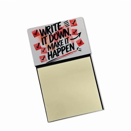 Carolines Treasures DAC8669SSN 5.25 x 3.25 in. Write It Down Make It Happen Funny Sticky Note Holder