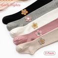 thumbnail image 3 of Baby Toddler Girl's Tights 3/4/5 Pack Cable Knit Leggings Little Girls Seamless Stockings Bows Cotton Pantyhose, 3 of 7