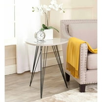 SAFAVIEH Wolcott Retro Mid-Century Lacquer Side Table, Taupe/Black