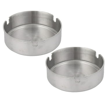 REGALWOVEN 2pcs Universal Metal Cylindrical Shaped Cigarette Holder Container Ashtray 8cm Dia